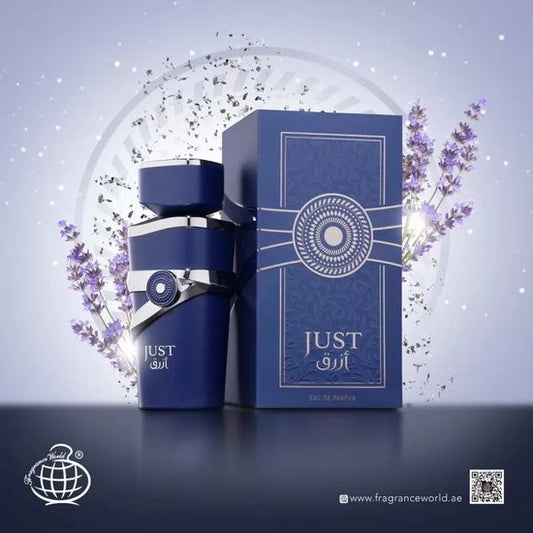 FRAGRANCE WORLD - JUST AZRAQ - EAU DE PARFUM - 100ML - ZANZIBAR INSPIRED - NIEUW 2024 DUBAI RELEASE